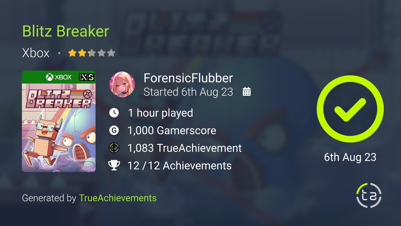 Blitz Breaker achievement summary